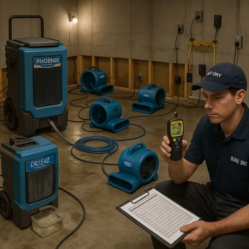 Structural Drying and Dehumidification process in Offutt Air Force Base, NE